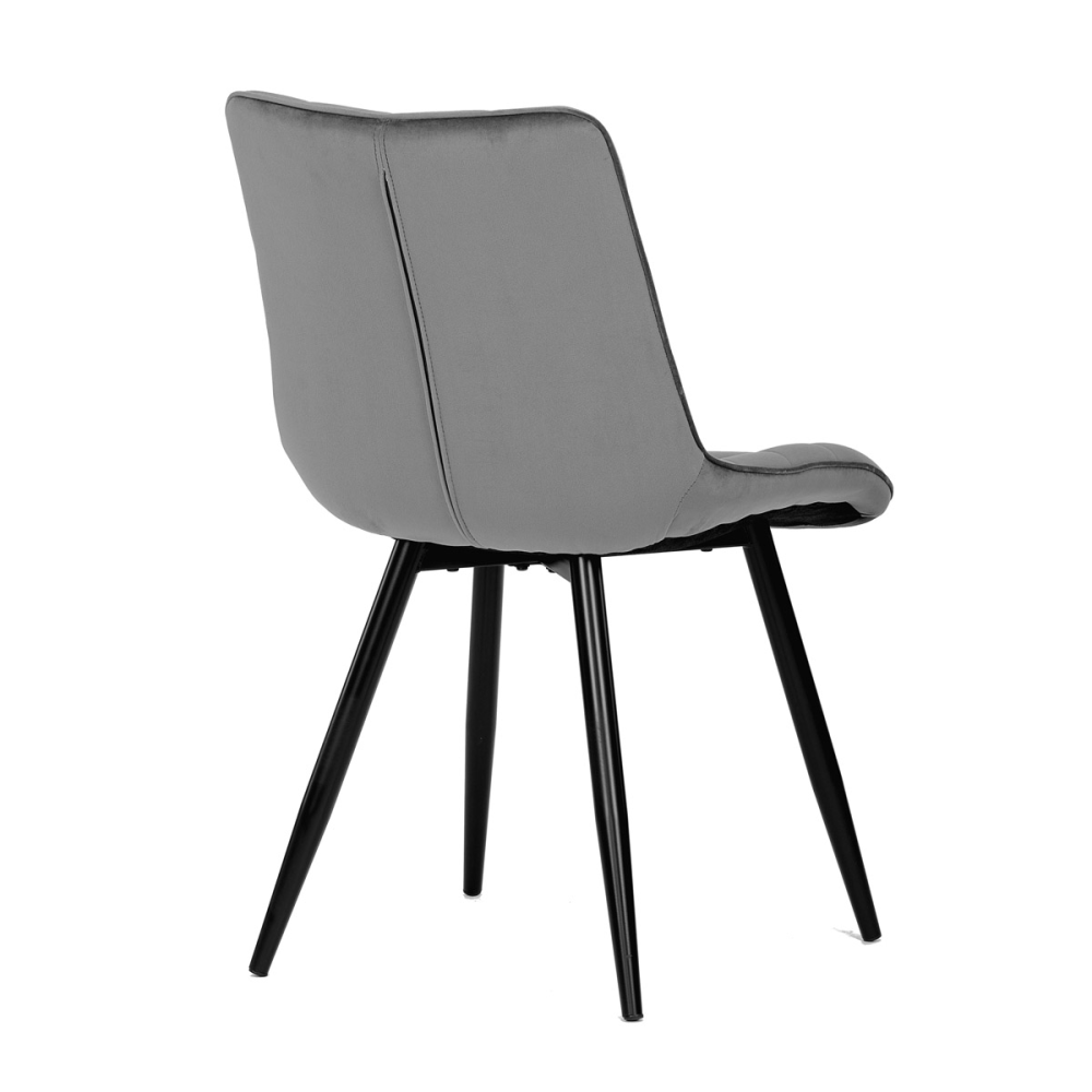 CT-384 GREY4 - Jídelní židle, potah v šedém sametu, kovové podnoží v černé práškové barvě