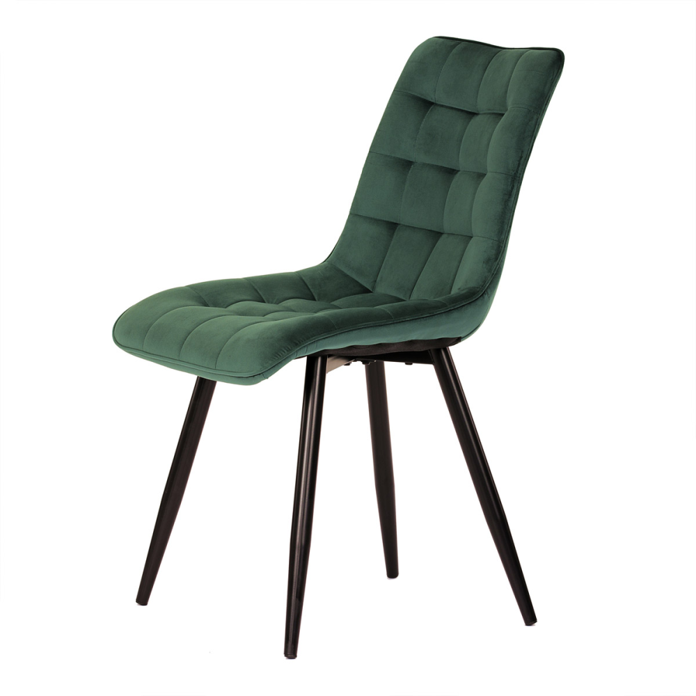 CT-384 GRN4 - Jídelní židle, potah v zeleném sametu, kovové podnoží v černé práškové barvě