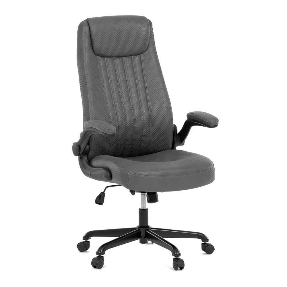 KA-C708 GREY2 - Kancelářská židle, šedá koženka, kov černá