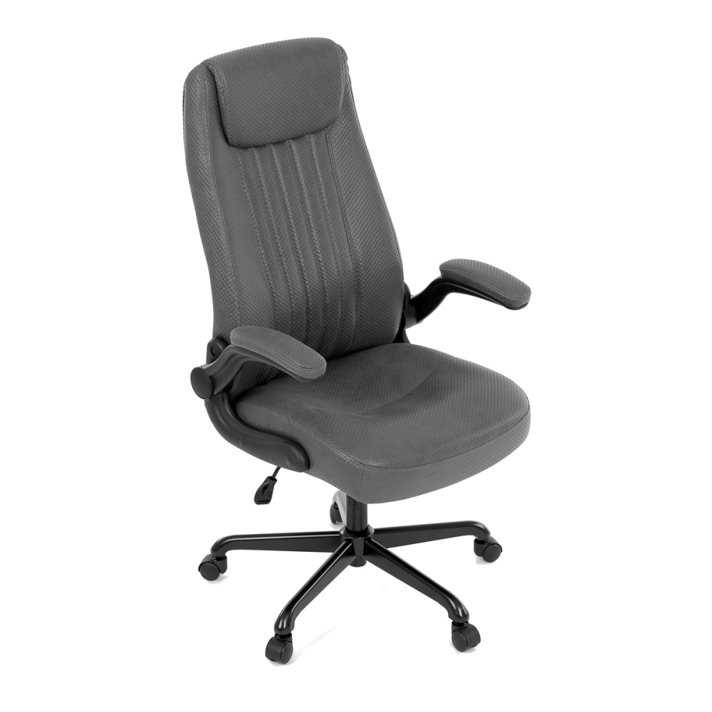 KA-C708 GREY2 - Kancelářská židle, šedá koženka, kov černá