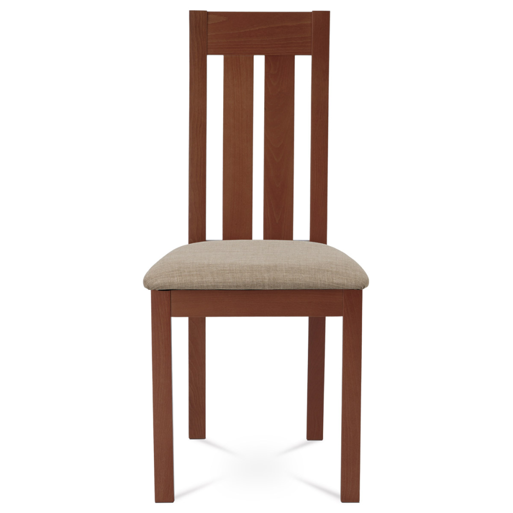 BC-2602 TR3 - Jídelní židle, masiv buk, barva třešeň, látkový béžový potah