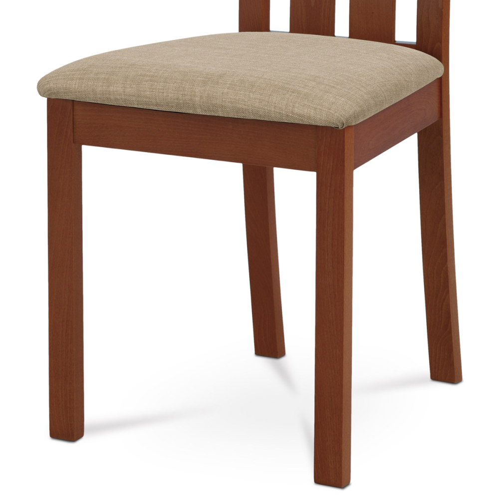 BC-2602 TR3 - Jídelní židle, masiv buk, barva třešeň, látkový béžový potah