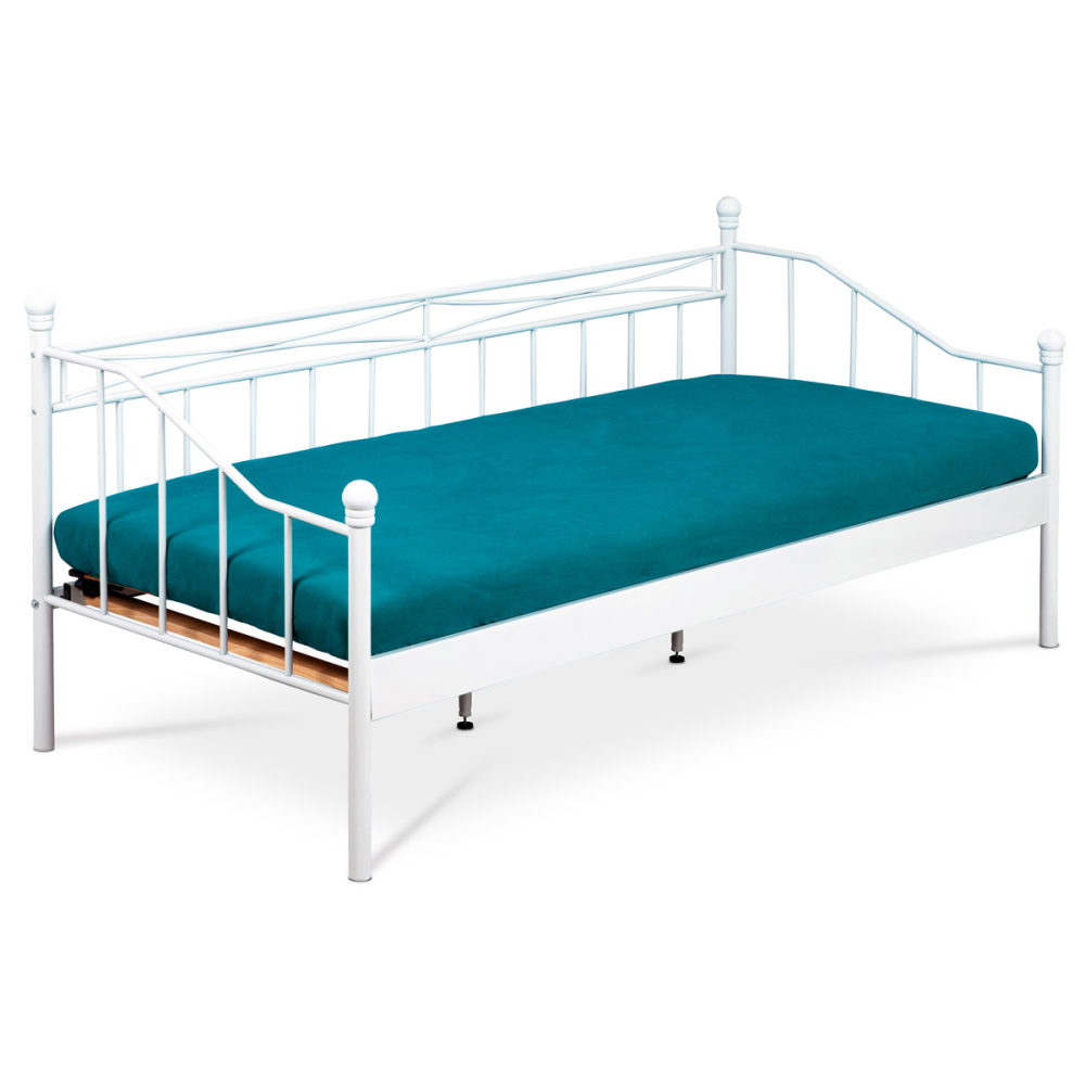 BED-1905 WT - Postel jednolůžková 90x200, kovová konstrukce, bílý matný lak