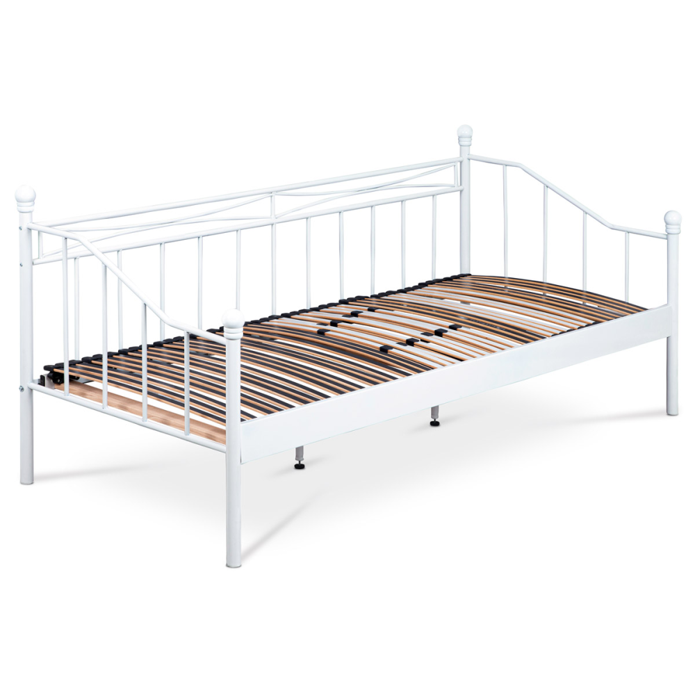 BED-1905 WT - Postel jednolůžková 90x200, kovová konstrukce, bílý matný lak