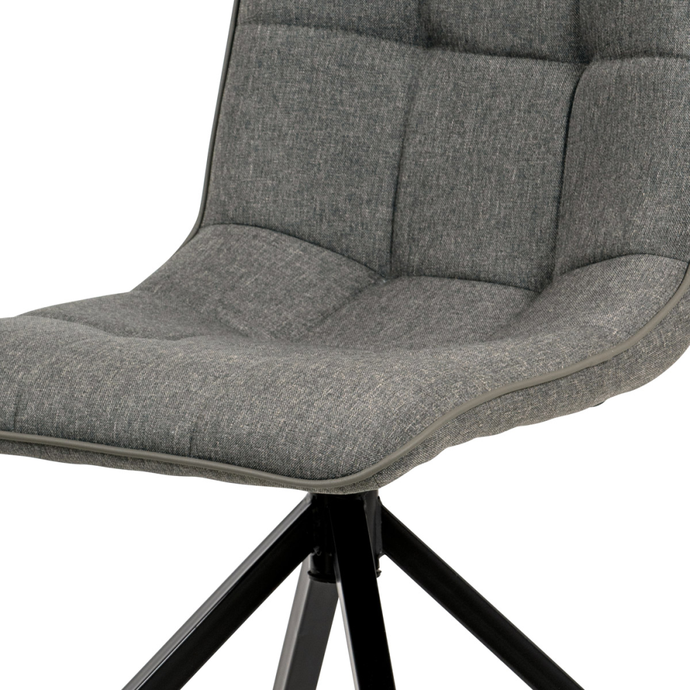 HC-396 COF2 - Jídelní židle, hnědá látka + ekokůže, kov antracit