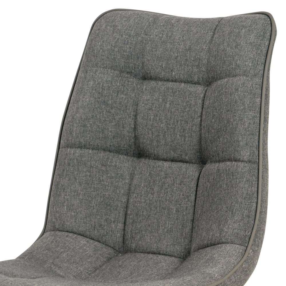 HC-396 COF2 - Jídelní židle, hnědá látka + ekokůže, kov antracit