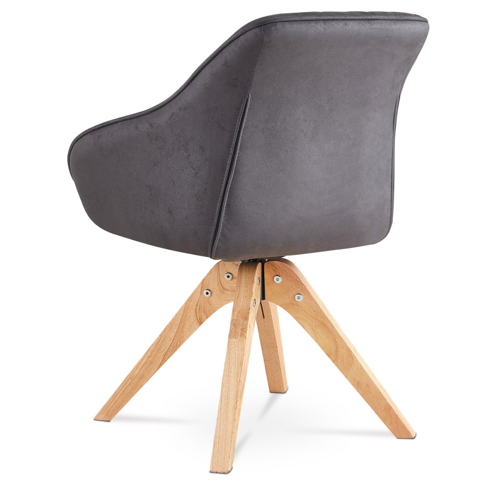 HC-772 GREY3 - Jídelní a konferenční židle, potah šedá látka v dekoru broušené kůže, nohy masiv