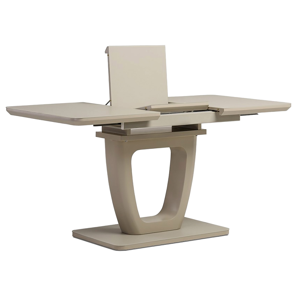 HT-430 CAP - Jídelní stůl 110+40x75 cm, cappuccino 4 mm skleněná deska, MDF, cappuccino mat