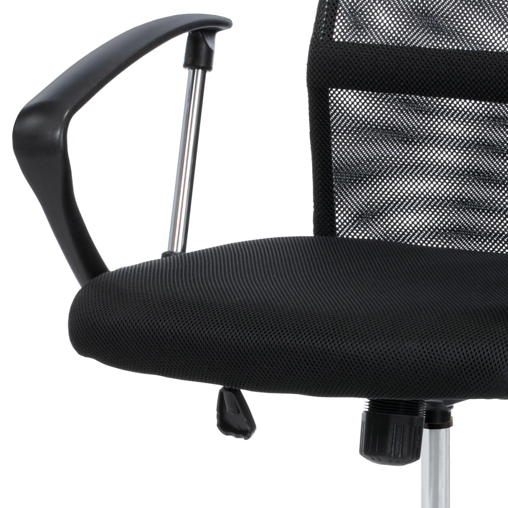KA-E305 BK - Kancelářská židle s podhlavníkem z ekokůže, potah černá látka  MESH a síťovina M