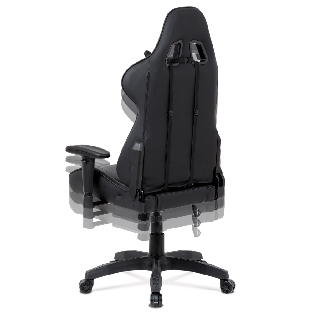 KA-F03 BK - Kancelářská židle houpací mech., černá koženka, plast. kříž