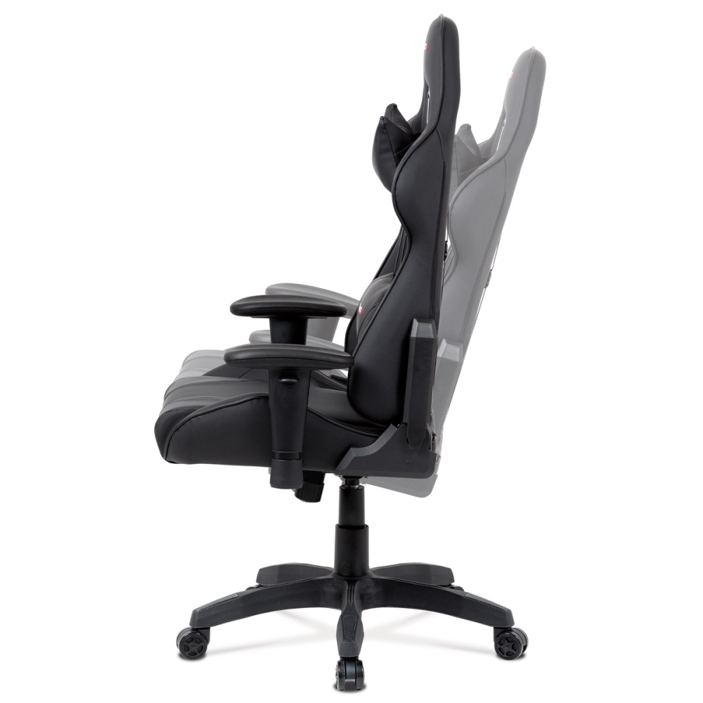 KA-F03 BK - Kancelářská židle houpací mech., černá koženka, plast. kříž