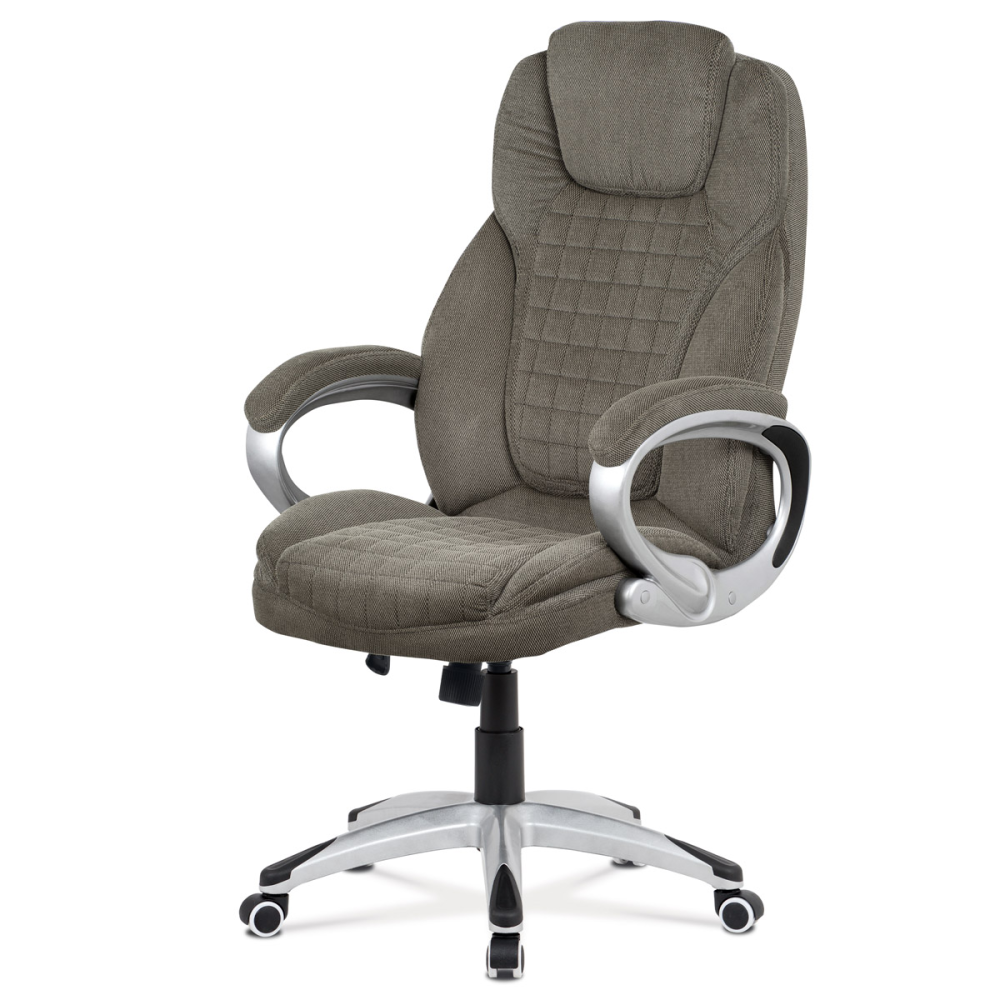 KA-G196 GREY2 - Kancelářská židle, tmavě šedá látka, kříž plastový stříbrný, houpací mechanismus