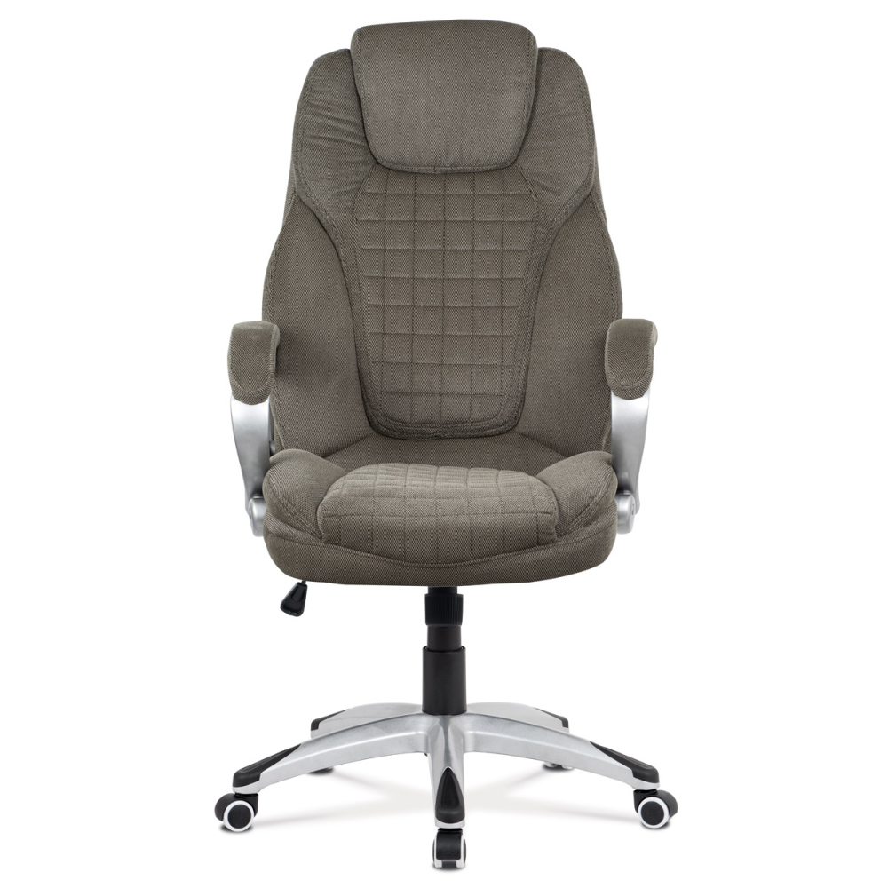KA-G196 GREY2 - Kancelářská židle, tmavě šedá látka, kříž plastový stříbrný, houpací mechanismus