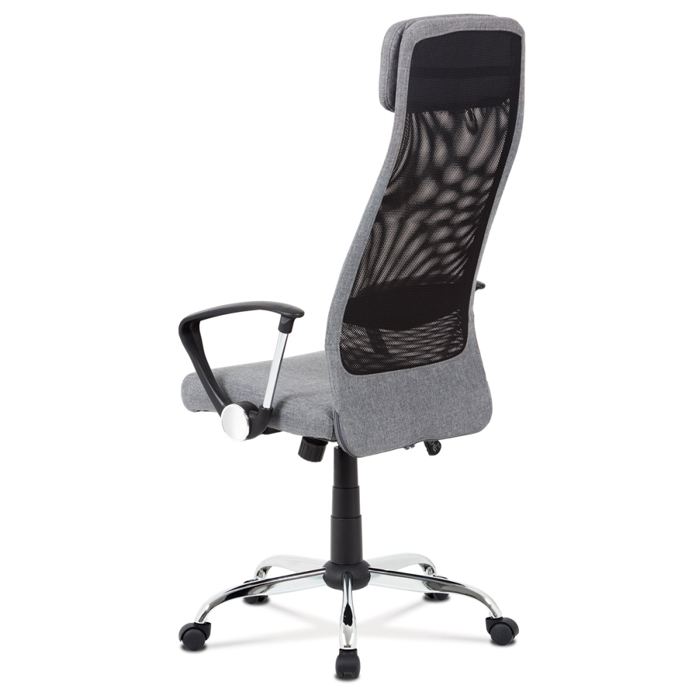 KA-V206 GREY - Kancelářská židle, šedá látka a černá síťovina MESH, houpací mech., kovový kříž